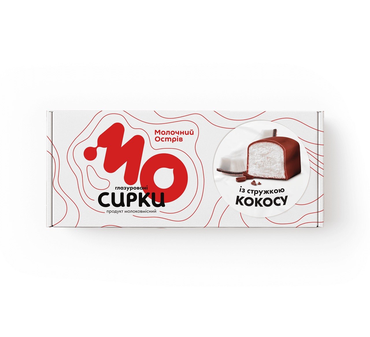 Сирок глазурований Молочний Острів молоковмісний з цукром та кокосом 215 гр
